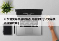 山东省复杂美区块链公司哪家好[33复杂美区块链应用]